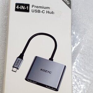 4 in 1 USB C Hub 4K HDMI USB HUB 100W Multiport Adapter for MacBook iPad Kozyc